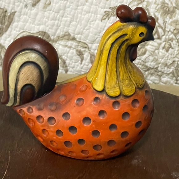 Other - Orange and Brown Folk Art Rooster Accent